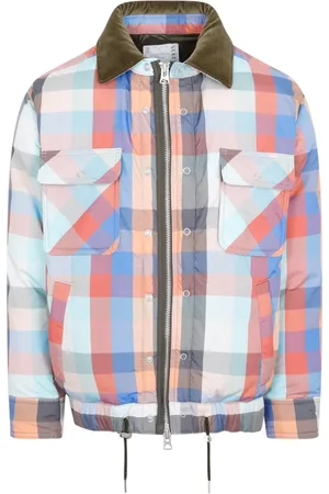 SACAI Winter Jackets, male, , S, Multicolour Plaid Padded Blouson Jacket