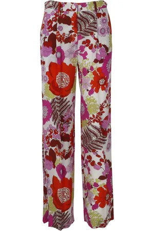 P.A.R.O.S.H. Floral Silk Wide Leg Trousers