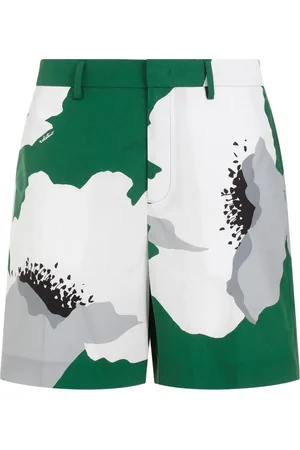 VALENTINO Casual Shorts, male, , M, Flowered Cotton Shorts Multicolour Ss24