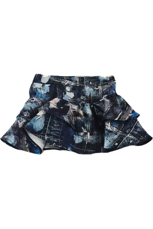 John Richmond Skirts, female, , 8 Y, Denim Ruffle Skirt for Girls