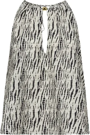 Co`Couture Midi Skirts, female, , M, Plunge Top with Tie Neck and Keyhole Detail
