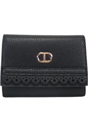 Twin-Set Wallets & Cardholders, female, , ONE SIZE, Eco Leather Wallet with Logo Clip