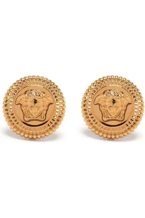 VERSACE Earrings, female, , ONE SIZE, Golden Medusa-Plaque Earrings