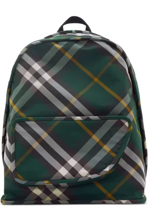 Burberry Backpacks, male, , ONE SIZE, Green Ivy Checkered Backpack