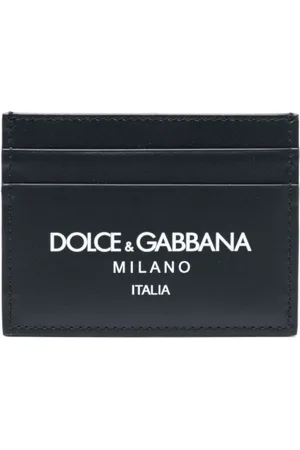 Dolce & Gabbana Wallets & Cardholders, male, , ONE SIZE, Midnight Leather Cardholder with Logo Print