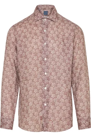 BARBA Casual Shirts, male, , 2XL, Floral Linen Shirt, Made in Italy