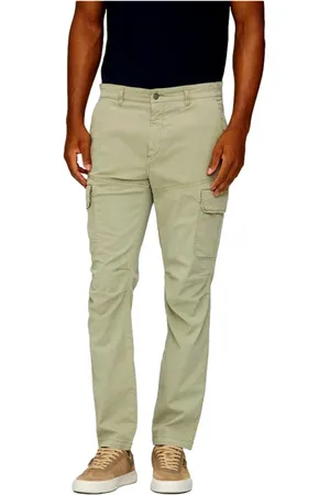 Aeronautica Militare Military Style Cotton and Lyocell Trousers in Sage