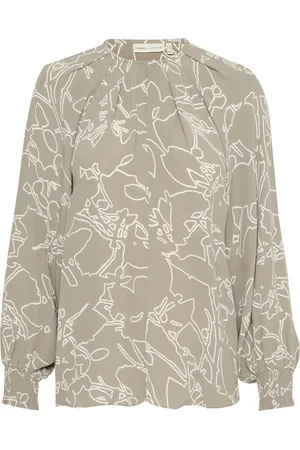 INWEAR Printed Blouse with Puff Sleeves