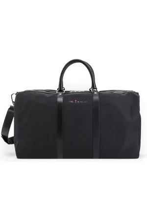 Kiton Weekend Bags, male, , ONE SIZE, Leather Travel Bag with Adjustable Strap