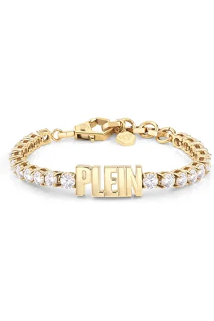 Philipp Plein Bracelets, female, , ONE SIZE, Gold Lettering Stainless Steel Bracelet