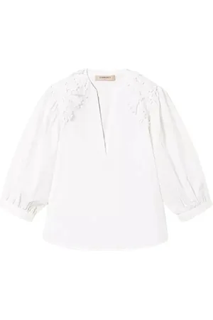 Twin-Set Blouses, female, , S, Floral Patch Poplin Blouse