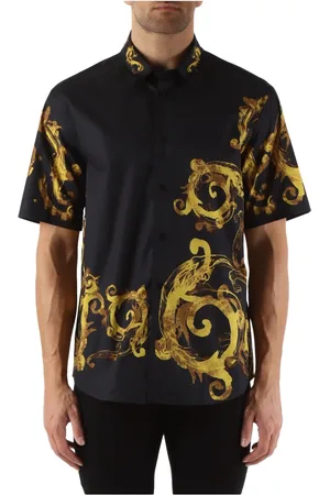 VERSACE Regular Fit Cotton Shirt with Decorative Motif