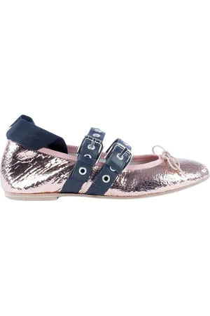 PARIS TEXAS Ballerinas, female, , 4 1/2 UK, Metallic Leather Ballerina with Bow Detail