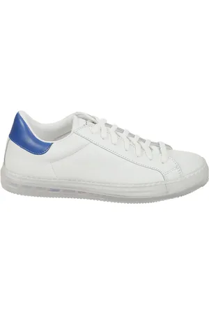 Kiton Sneakers, male, , 10 UK, Leather Trainers with Blue Detail