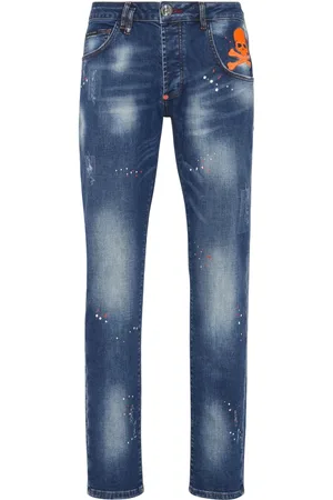Philipp Plein Slim-fit Jeans, male, , W34, Stone Washed Slim-Fit Jeans
