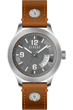 VERSACE Watches, male, , ONE SIZE, Mens Leather Watch Reale with Date