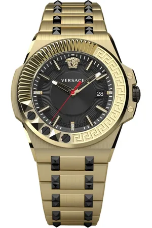 VERSACE Watches, male, , ONE SIZE, Chain Reaction Date Window Stainless Steel Watch