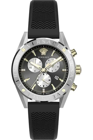 VERSACE V-Chrono Chronograph Watch Black Silicone