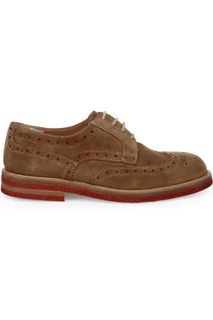 SANGIORGIO Laced Shoes, male, , 8 UK, Leather Flat Shoes Classic Style