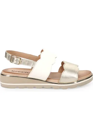SANGIORGIO Grey Leather Sandals Comfort Style