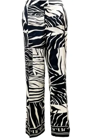 Carolina Herrera Wide Trousers, female, , M, Zebra Print Silk Straight Trousers