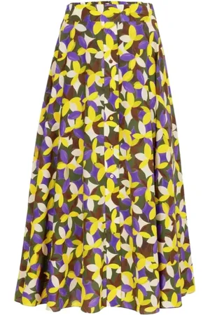 Carolina Herrera Midi Skirts, female, , S, Silk Midi Skirt with Jasmine Print
