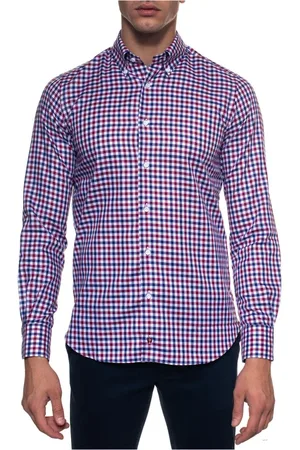 Carrel Casual Shirts, male, , S, Italian Checkered Button-Down Casual Shirt