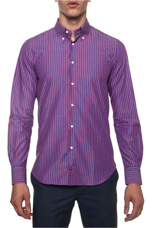 Carrel Italian Striped Button-Down Casual Shirt