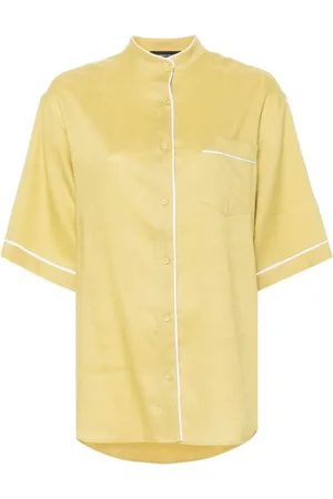 Fabiana Filippi Shirts, female, , 2XL, Linen Shirt with Contrast Trim