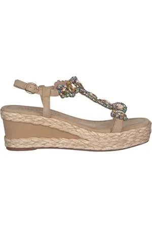 Alma en Pena Rhinestone Wedge Sandal with Braided Detail