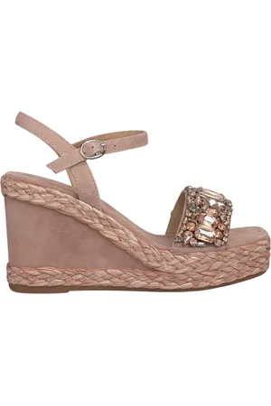 Alma en Pena Wedges, female, , 8 UK, Rhinestone Strap Wedge Sandal