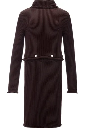 Bottega Veneta Knitted Dresses, female, , S, Chunky Cotton Ribbed Dress