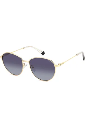 Polaroid Sunglasses, female, , 57 MM, Gold Grey Sunglasses Dark Grey Shaded