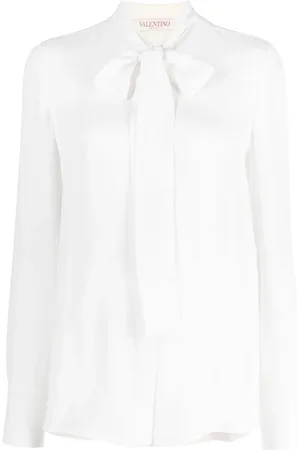 VALENTINO GARAVANI Shirts, female, , M, Georgette Shirt with Bow Collar