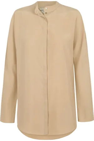 Cortana Shirts, female, , 2XL, Silk Shirt with Mao Collar