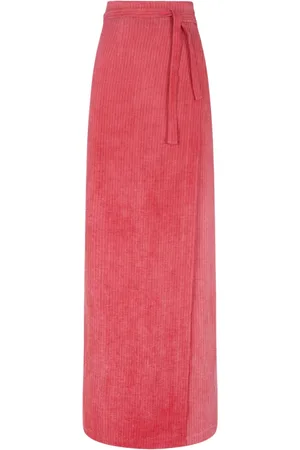 Cortana Striped Linen Wrap Skirt