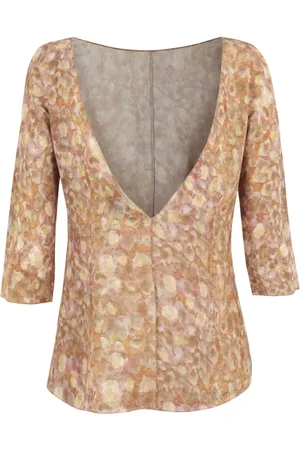 Cortana Reversible Silk Top Azalea Print