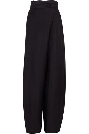 Cortana High-waisted Linen and Silk Trousers