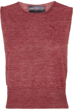 Cortana Round-neck Knitwear, female, , XL, Dark Linen Knit Vest