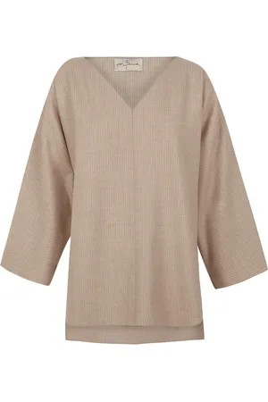 Cortana Blouses, female, , M, Striped Wool Blend Top