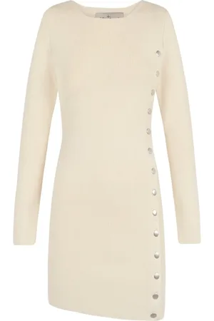 Cortana Short Dresses, female, , L, Eco-friendly Mini Ivory Knit Dress