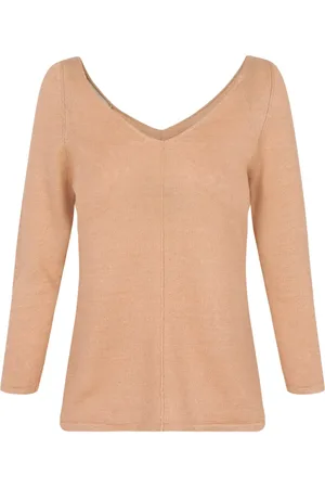 Cortana Linen V-Neck Jersey Top