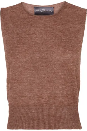 Cortana Clay Linen Knit Vest