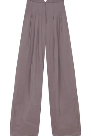 Cortana Lavender Palazzo High-Waisted Linen Trousers
