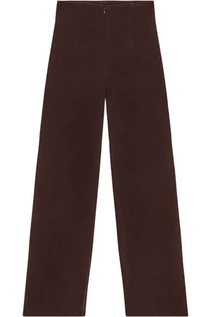 Cortana Grow, linen and viscose eggplant Trousers