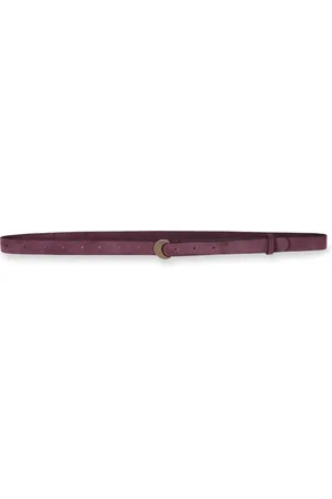 Cortana Belts, female, , ONE SIZE, Luna Suede Belt with Crescent Buckle