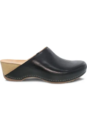 Dansko Clogs, female, , 5 UK, leather clog with beige wedge