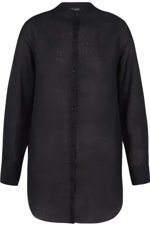 Cortana Shirts, female, , XS, Oversize Mao Collar Ramie Shirt