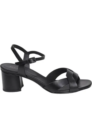 ROBERTO DEL CARLO High Heel Sandals, female, , 3 1/2 UK, Python Print Mid-Heel Ankle Strap Sandals