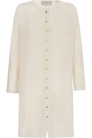 Cortana Silk Ivory Shirt Round Neck